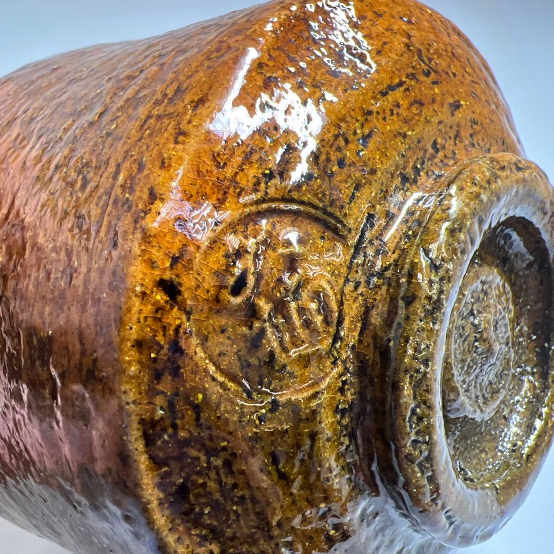 九代　大樋長左衛門　田山方南造　茶碗　共箱　幅約9.5㎝　東Y7-1229☆2F