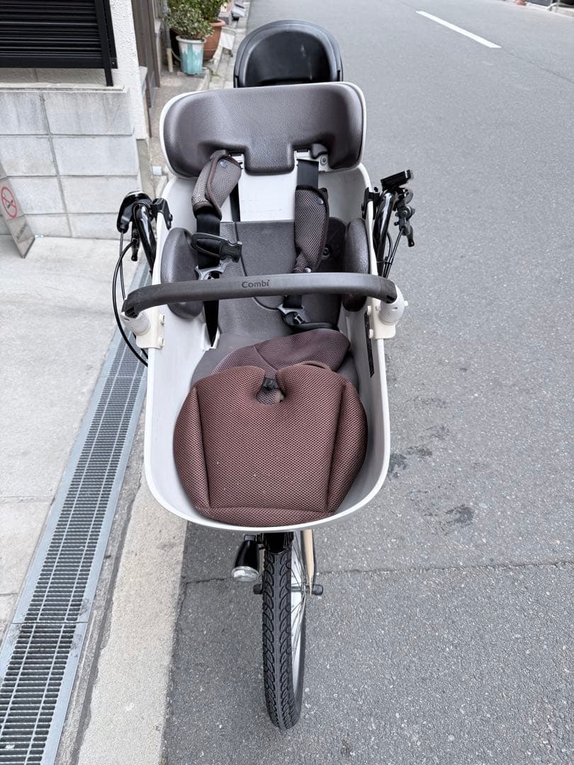 子供乗せ　3人　パナソニック　電動アシスト自転車チャイルドシート付き
