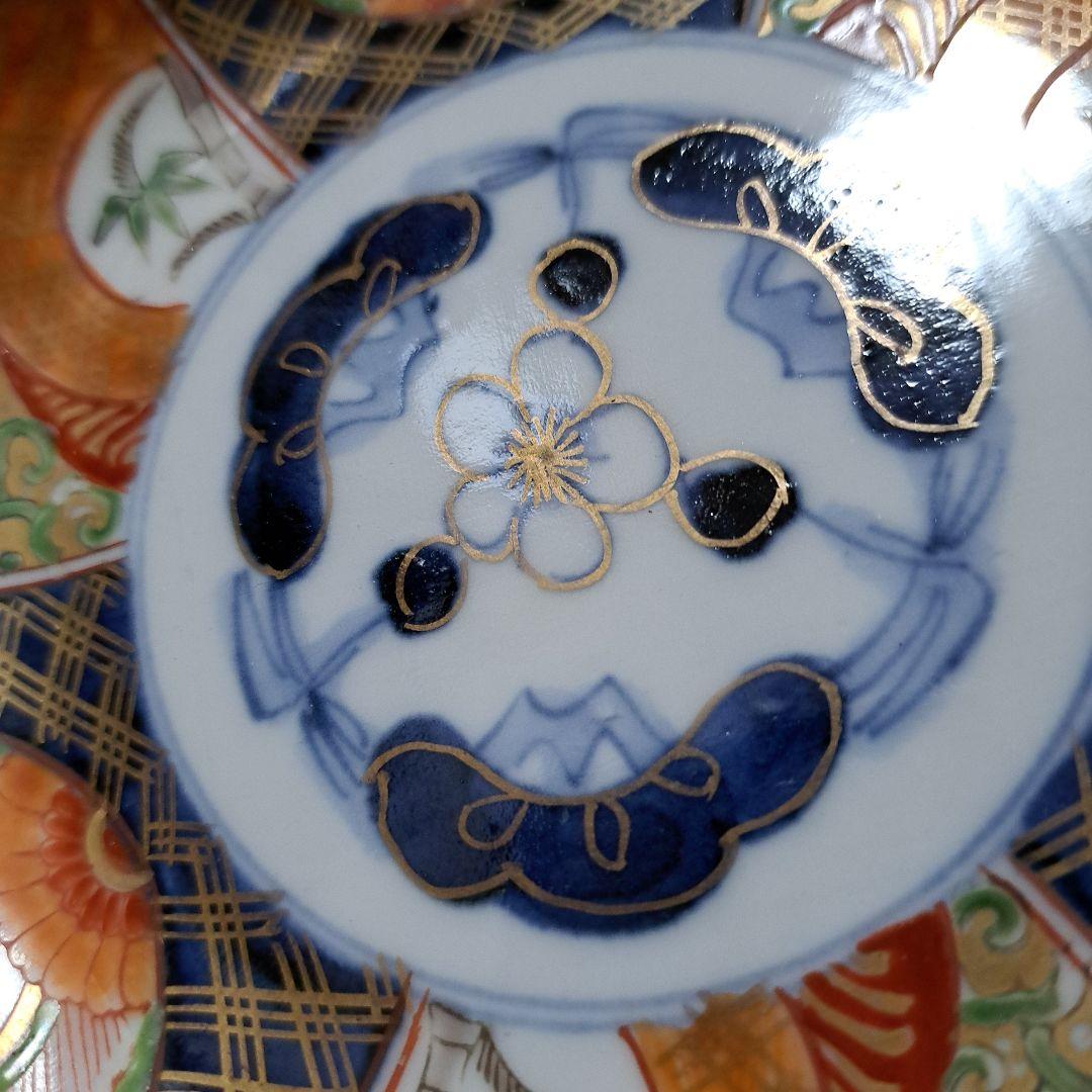 アンティーク　古伊万里　染錦　懐石皿　なます皿　5寸　6客揃　色絵　深鉢