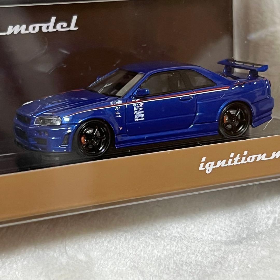 イグニッションモデル1/64 Nismo GT-R R34 R-Tune ブルー