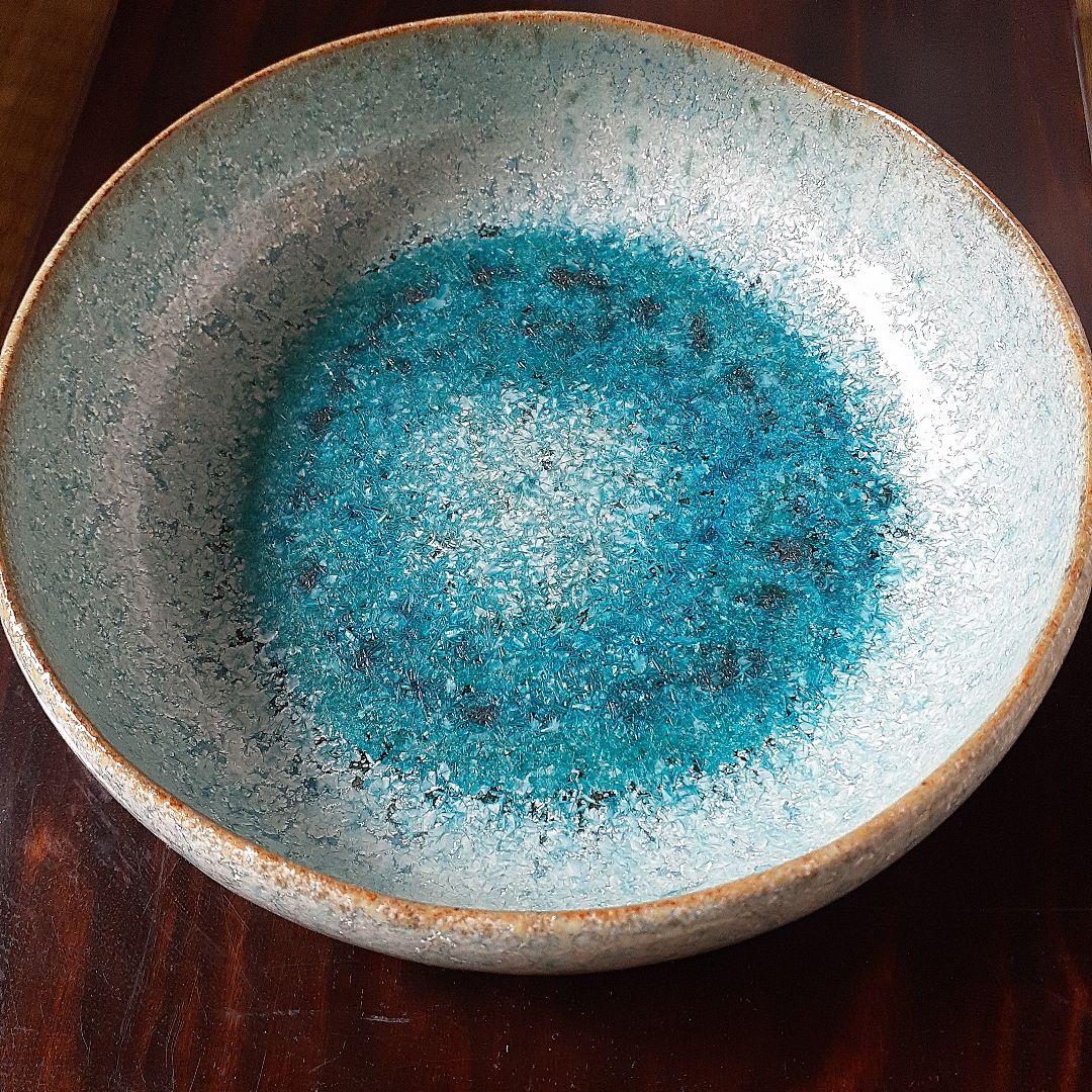 【中尾哲彰】　春銀河　水色の陶器皿　ボール