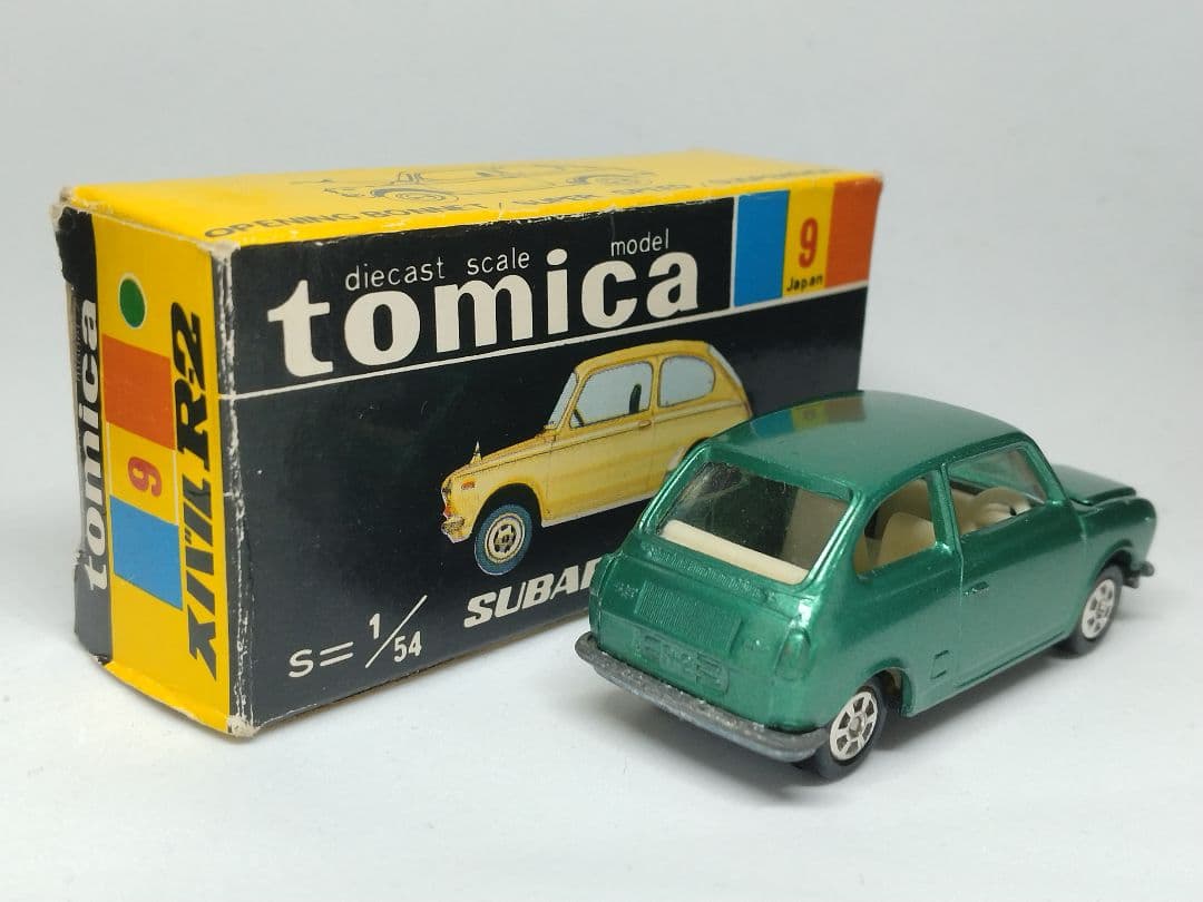 トミカ 9 スバル R2 緑 白シート 黒箱 緑色指定箱 日本製 レアモデル