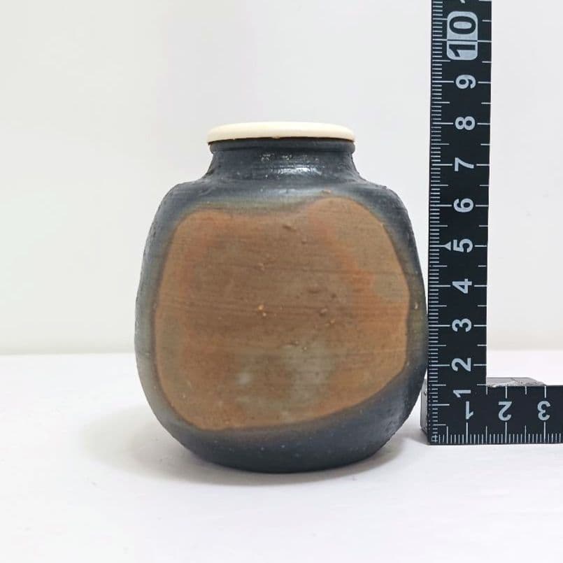 Y3339-4 備前焼 高原敏 茶入 共箱・仕覆　#13