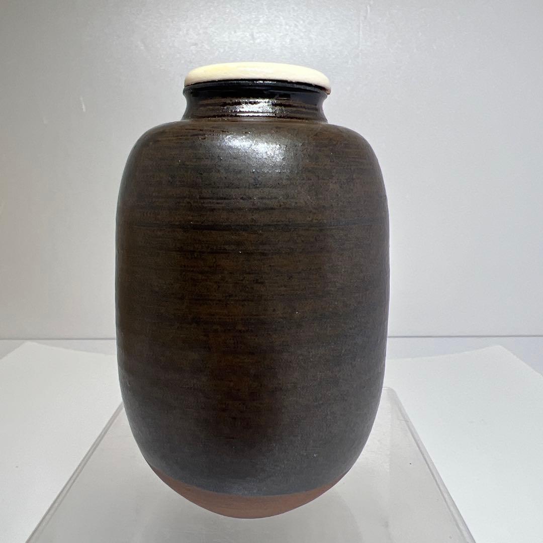 ☆茶3 平安　笹田仁史　在中庵肩衛写　茶入　共箱　h10.5cm