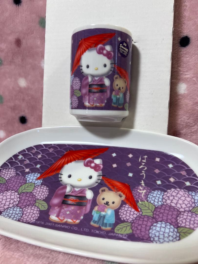 【超希少12種フルコンプ】ハローキティ 四季の湯呑み＆菓子皿 24点フルセット