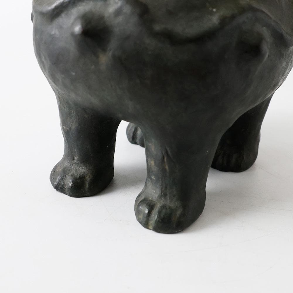 李王家 朝鮮美術品製作所謹造製 古銅 獅子香炉 2836g高さ22㎝李朝中国美術