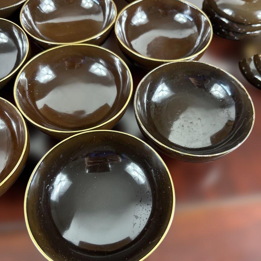 漆器 葉模様 椀 10客セット