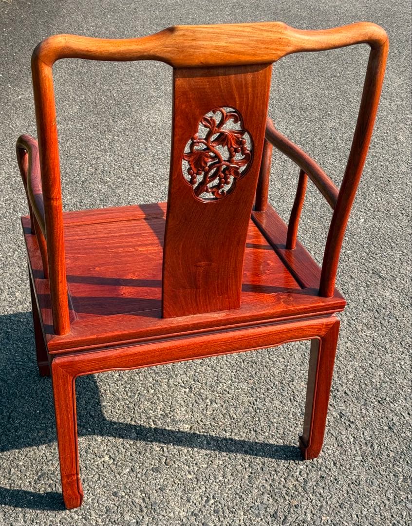 ①アンティーク 無垢材 高級 アームチェア ダイニング 椅子