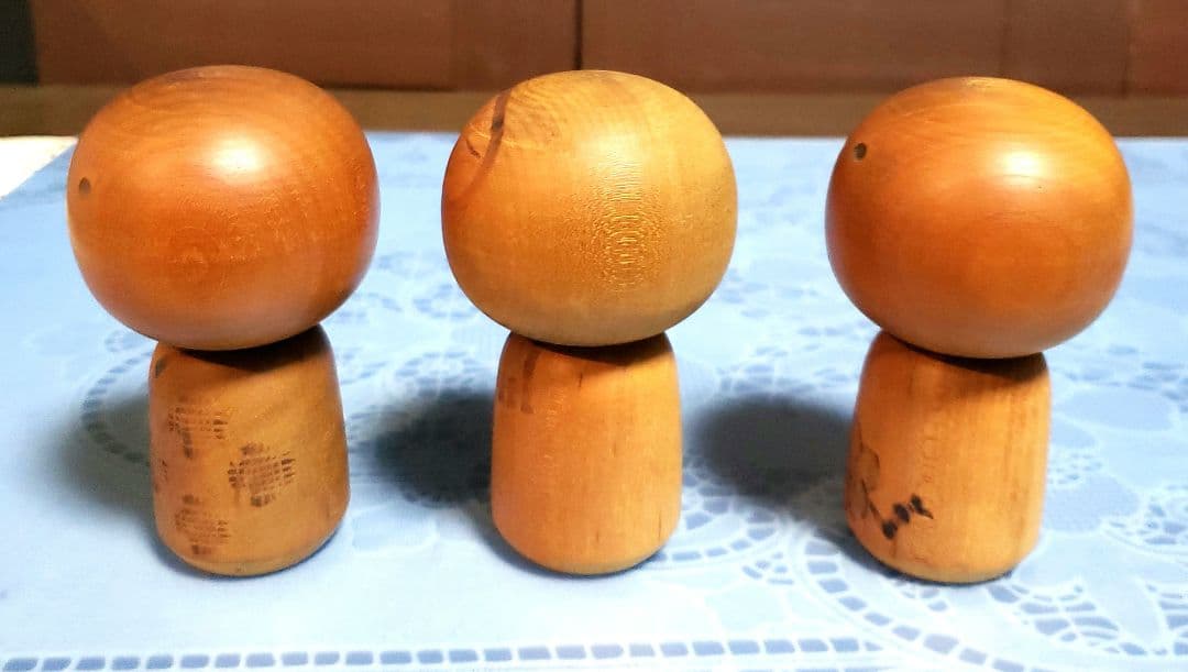 こけし4個　村上けん一作品サイン入り他