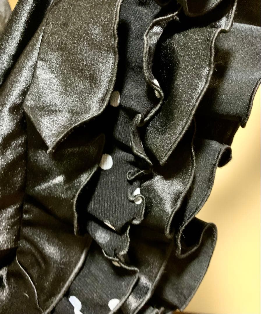 フラメンコ衣装ソニアジョーンズファルダ　黒✖️ドット　サイズM