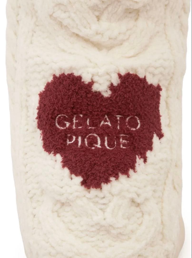 ジェラートピケ 【Valentine】ハートアランハイネックプルオーバー