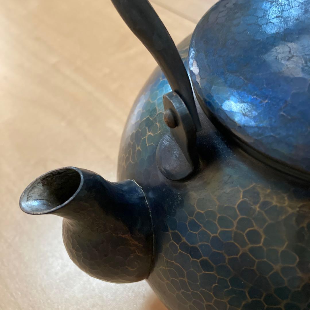 【美品】玉川堂 鎚起銅器 湯沸 紫金色