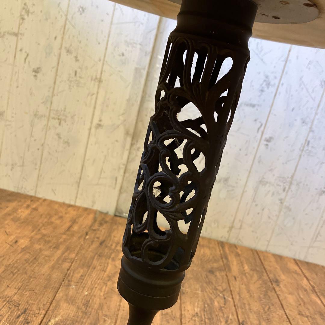 アンティーク 真鍮カフェテーブル サイドテーブル 花台 大理石 アイアン 小形