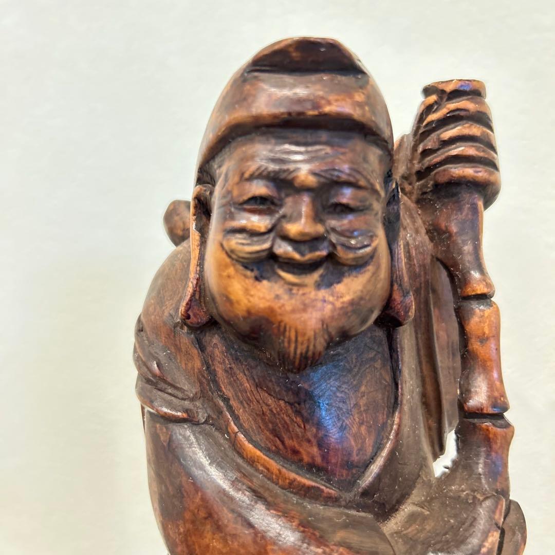 恵比寿様 木造 骨董品