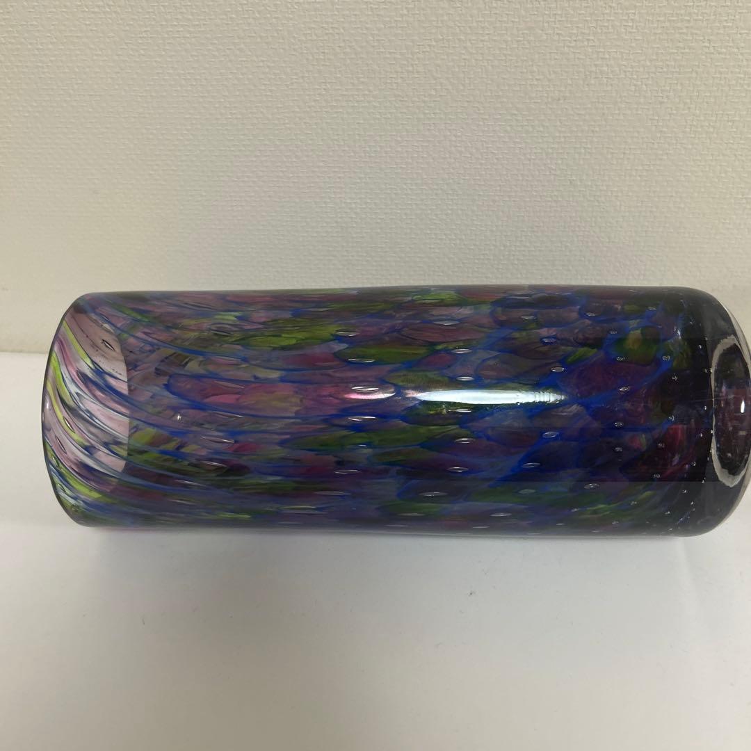 ガラス作家　フラワーベース　吹きガラス　ビンテージ　インポート