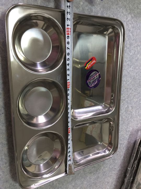 インドカレー 皿インド産　カレー皿　5枚アウトドア ステンレス 皿