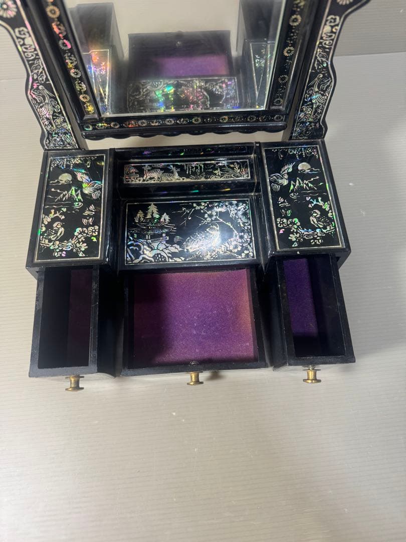 2608 螺鈿細工 鏡台 花鳥 ドレッサー