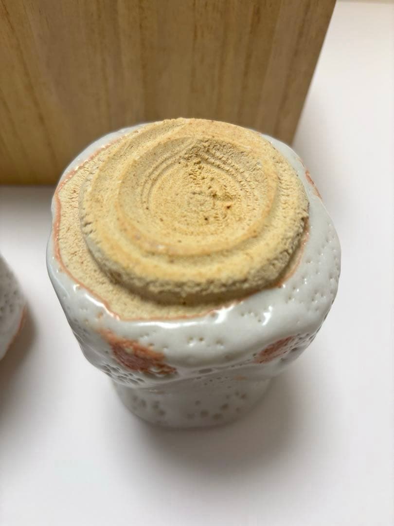小林武春　白志野　湯呑茶碗　美濃焼　夫婦湯呑茶碗　箱蓋なし　未使用