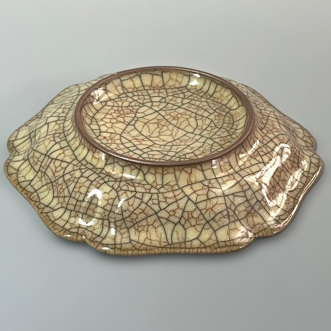 唐物 哥窯稜花盤 中国美術 古玩 SH22