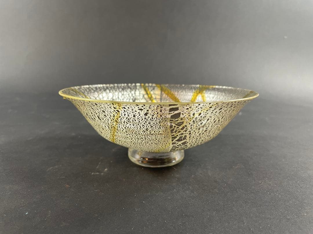 20 最終値下げ　義山 涼風 水崎長寿 ガラス 茶碗 平茶碗 共箱