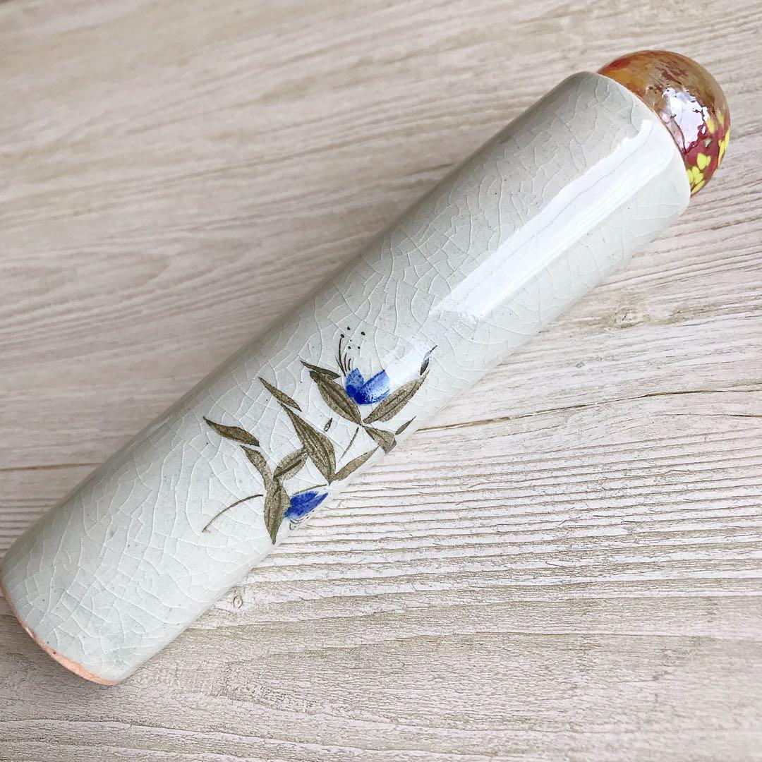 吉田真さん作　陶器の万華鏡(露草)