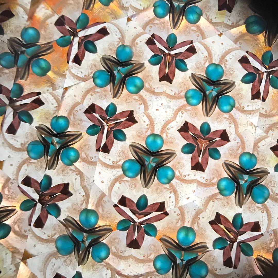 吉田真さん作　陶器の万華鏡(露草)