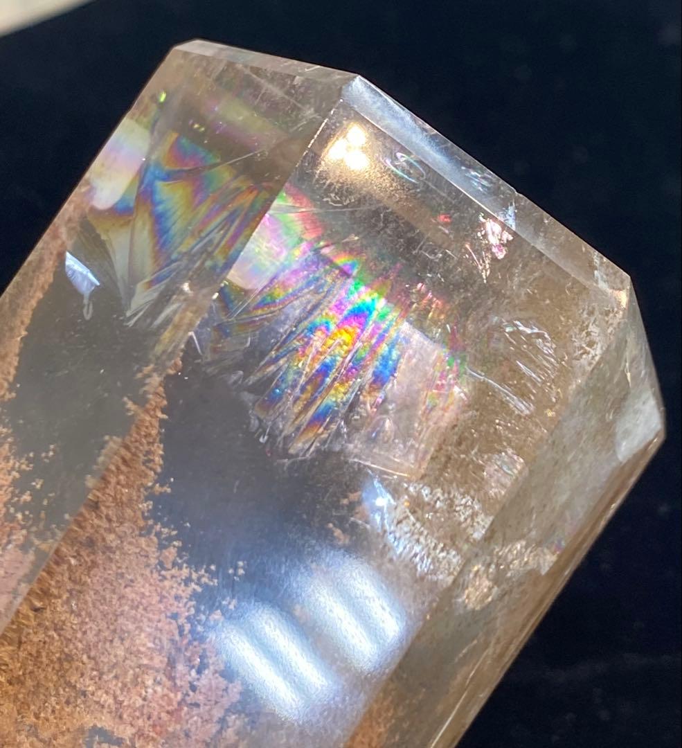 プラチナルチル入り☆ブラウン ファントム水晶ポイント　オールドストック