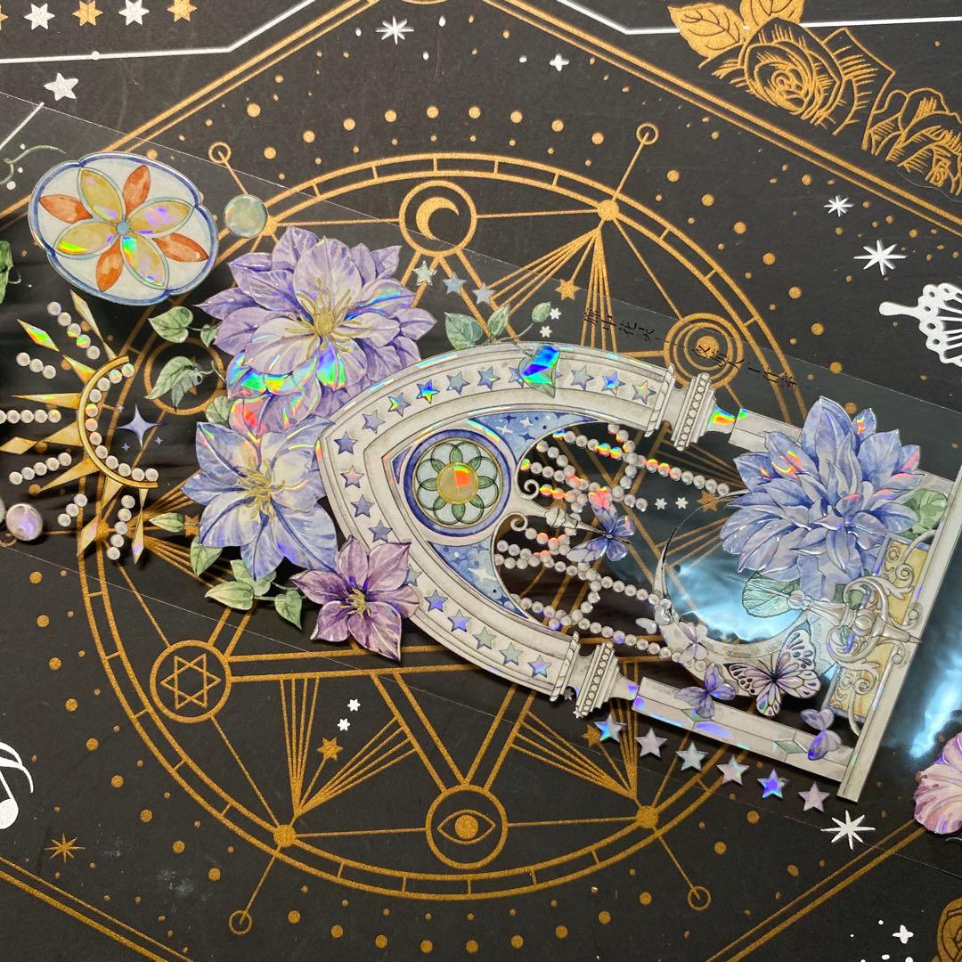 【9176】海外　中古巻　貝殻光マスキングテープ　ステンドグラス　装飾背景系