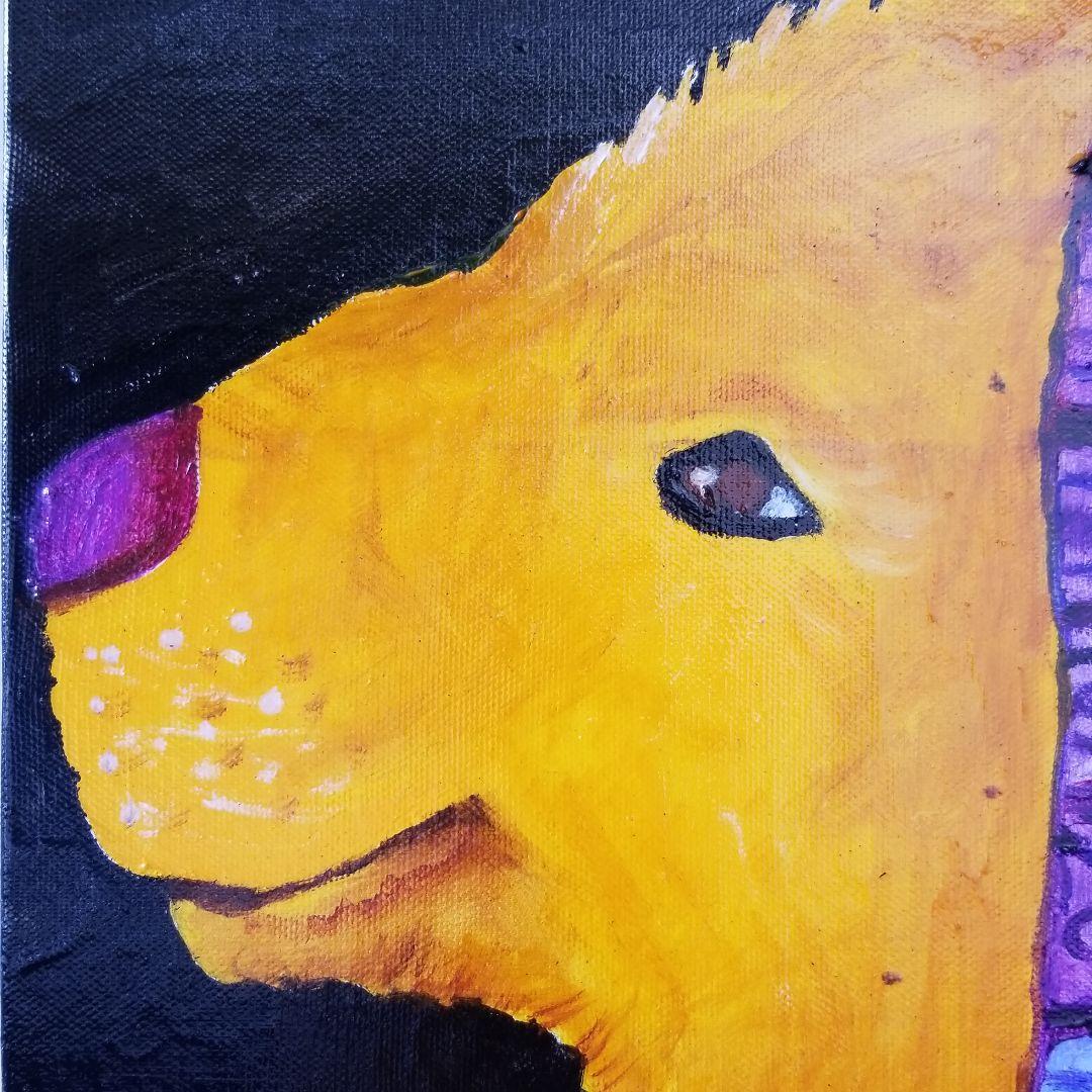 油絵　専用　微笑む優しい犬