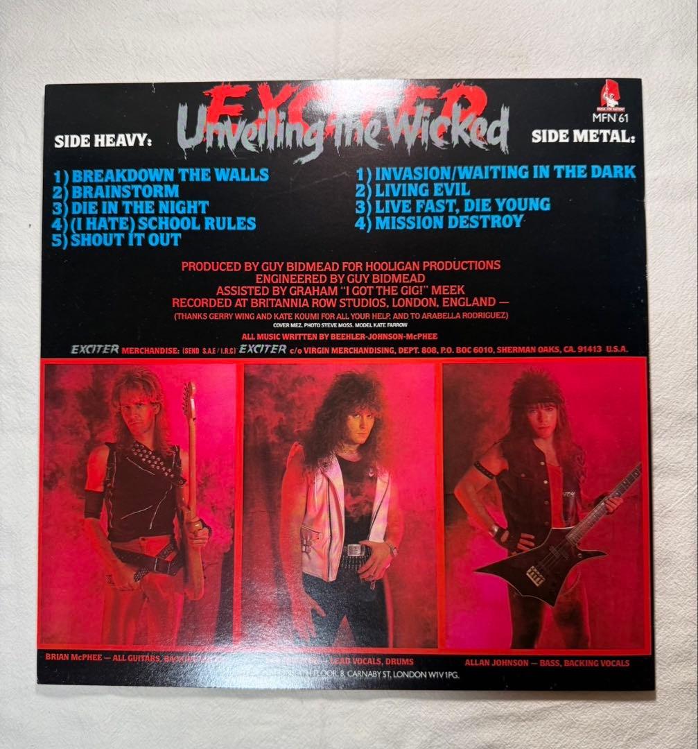 EXCITER Unveiling The Wicked LP レコード