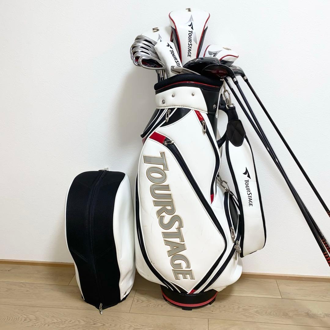 TOURSTAGEゴルフクラブ フルセット☆初心者メンズ右利きキャディバッグ付R