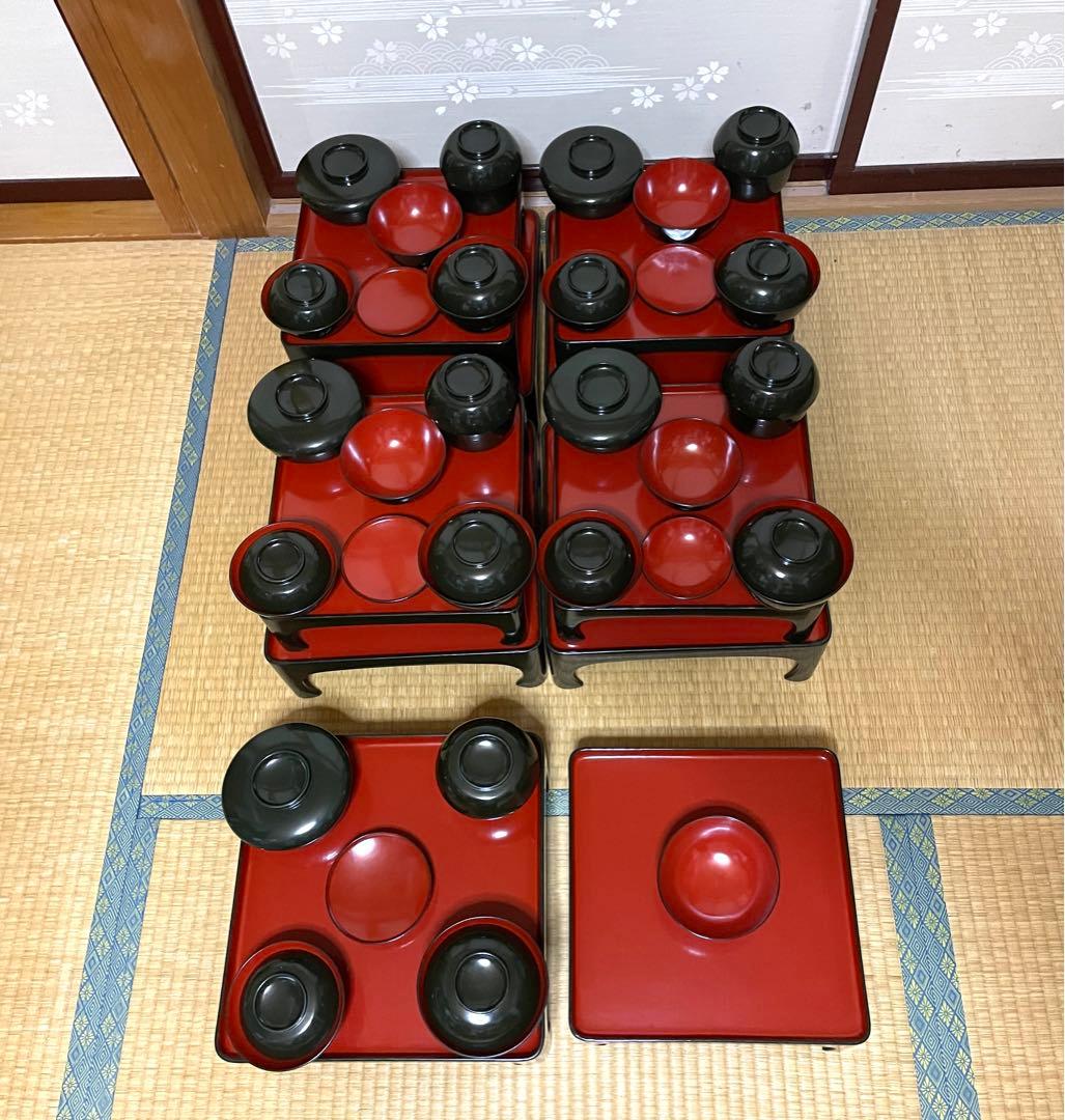 明治 大正 御膳 アンティーク 漆芸 セット 大量 漆塗り 骨董 漆器 木製 c