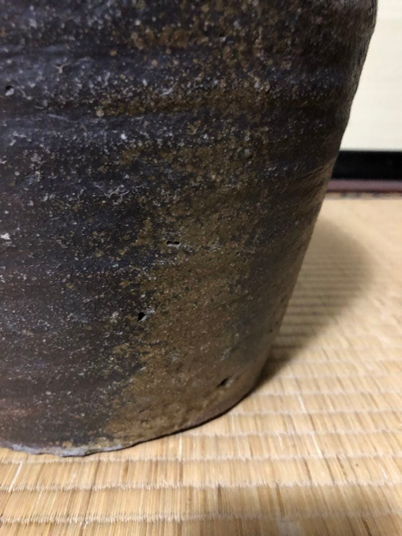 どっしり迫力ある時代物の越前焼きのニ耳種壺検古民具古道具骨董民芸花器