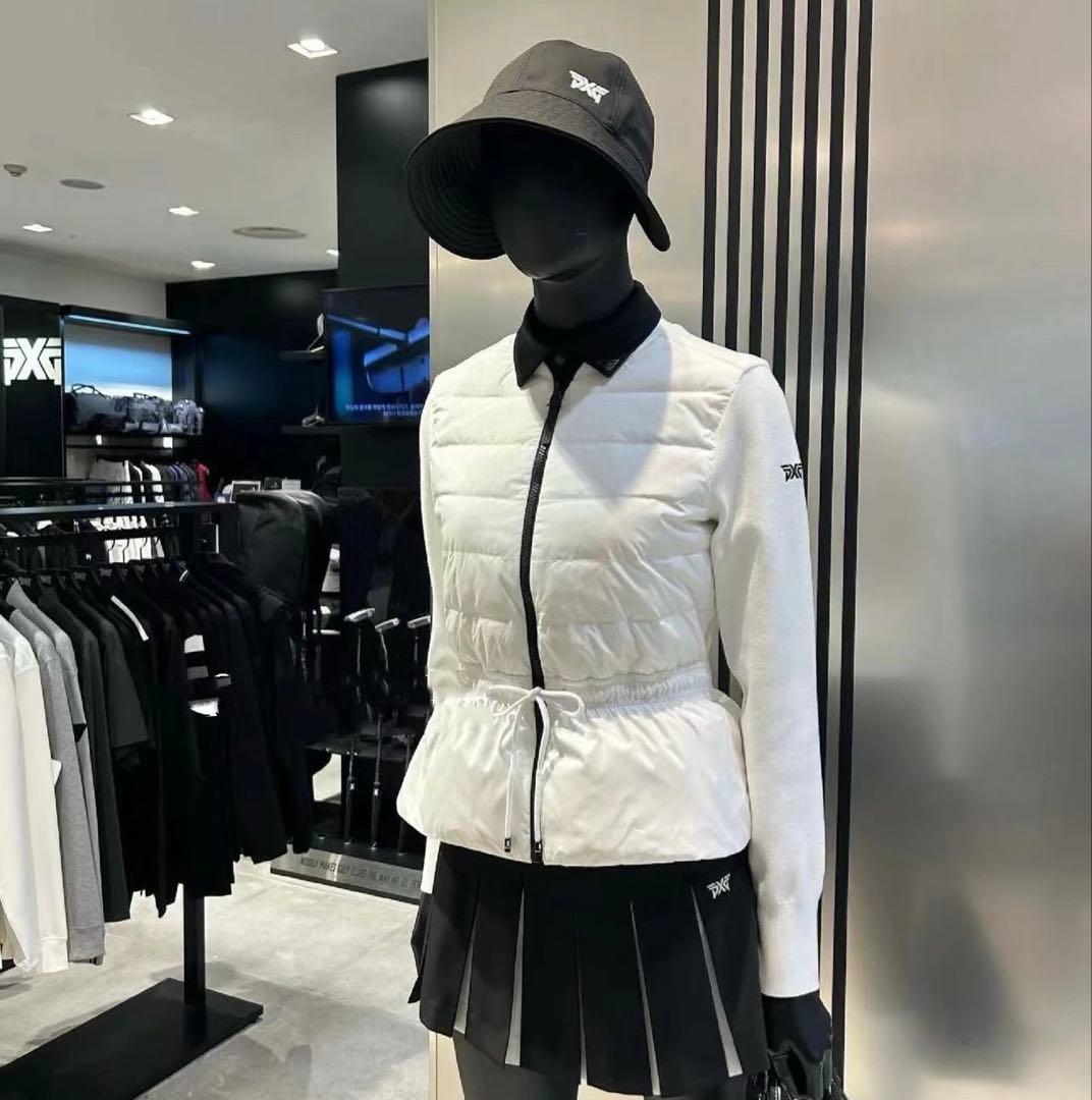 PXG 新作ゴルフ ウェア レディース ジャケット ダウン ニット トップス白S