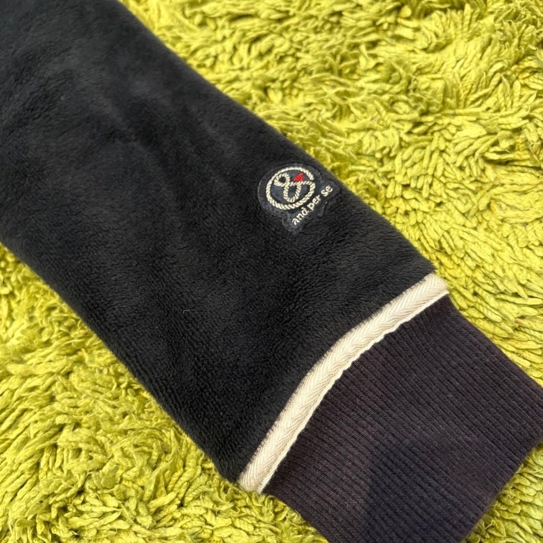 アンパスィ and per se ジップジャケット 異素材 ストライプ Mサイズ