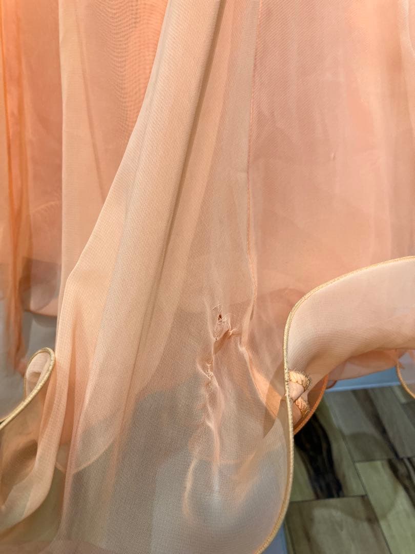 社交ダンス　スタンダードドレス　モダンドレス　オレンジ　スパンコール　刺繍