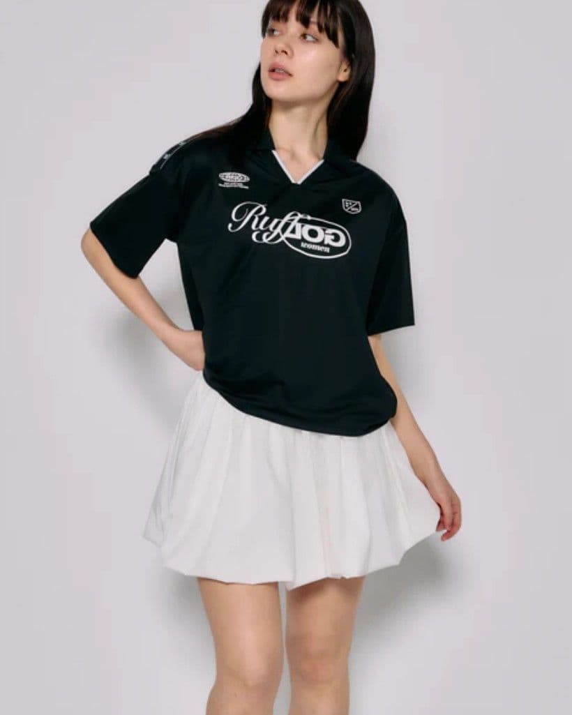 S ラフロッグ RUFFLOG ゴルフ レディース 半袖 シャツ ブラック