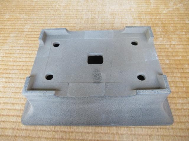 美品1970年頃◆東京植松陶翠『陶翠』ネズ/リヒ 長角 中深 外縁 切足 盆栽鉢