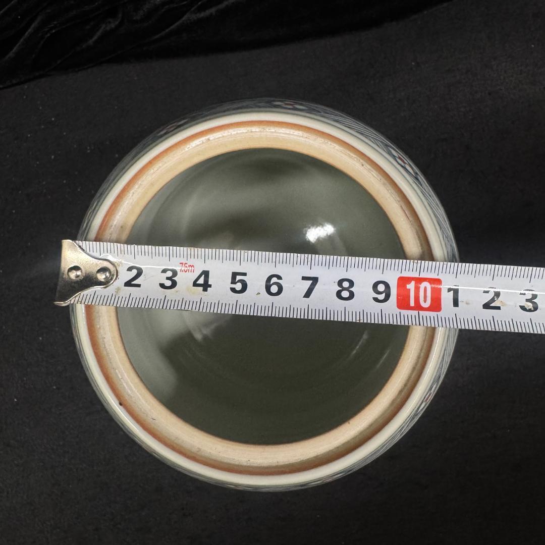 希少 五代 佐藤走波作 染錦草花文　水指　在銘　時代物　共箱 有田焼