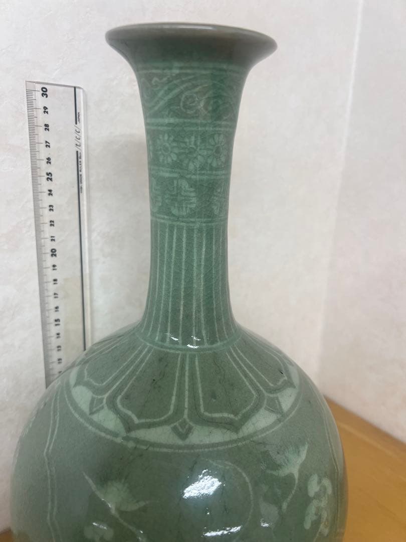 朝鮮李朝高麗天球瓶　古美術　唐物コレクション韓国骨董　アンティーク江戸　青磁