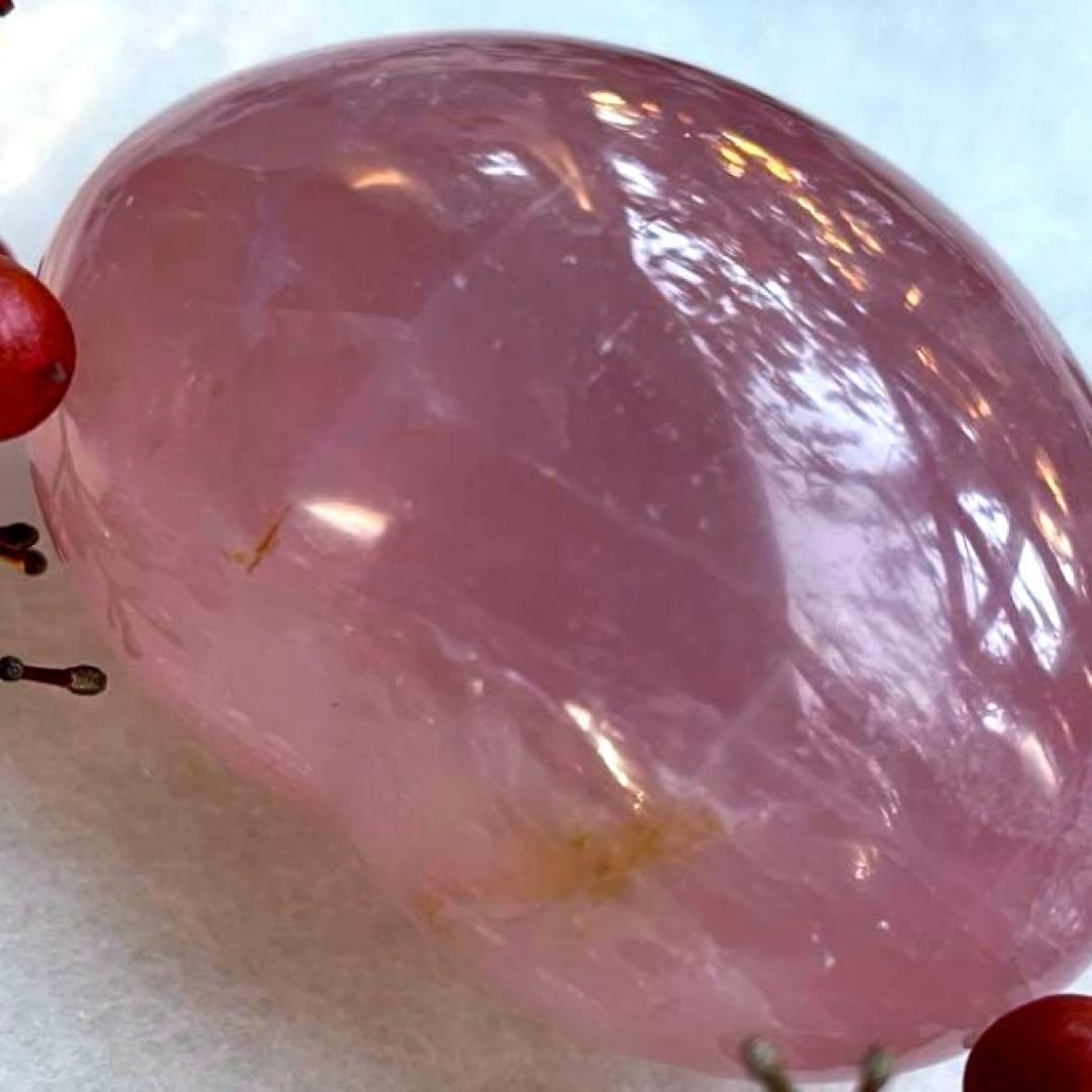 Q-1 【高品質】虹入りローズクォーツ ピンク　165g