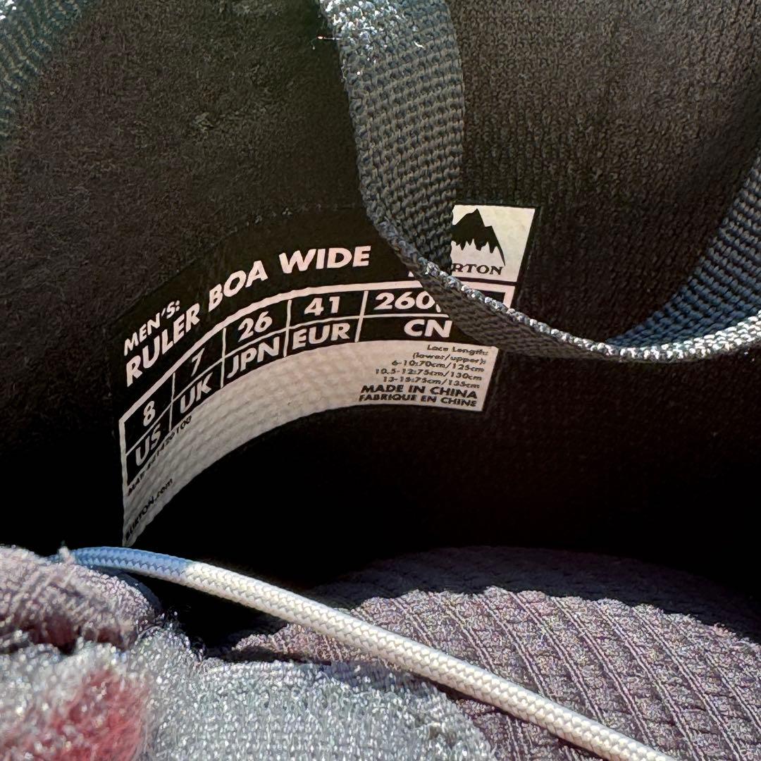美品　BURTON RULER BOA WIDE 26.0cm スノボブーツ