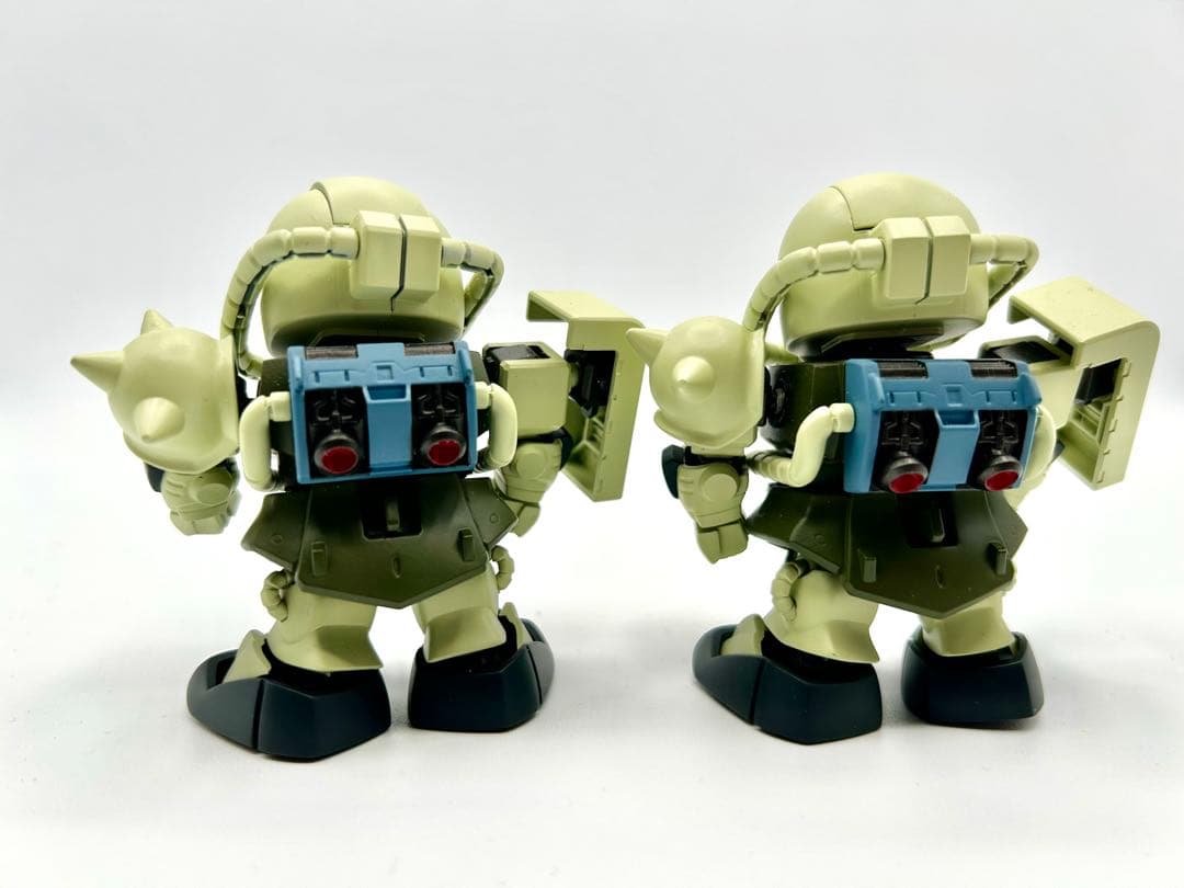 SDガンダム BB戦士ミキシング　シャアザクとザク2体セット　塗装改修品