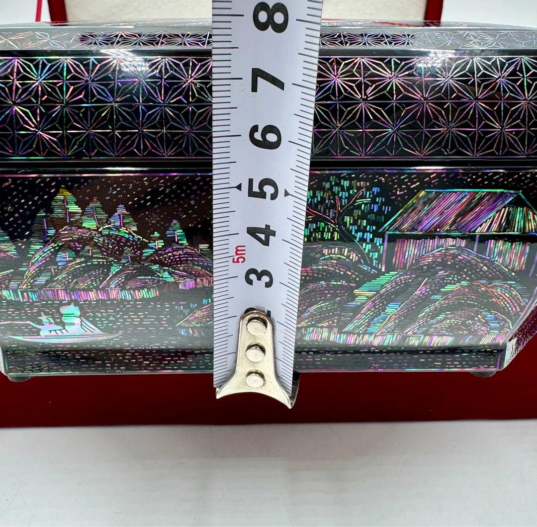 韓国製　八角螺鈿細工　漆器　螺鈿細工　小物入れ