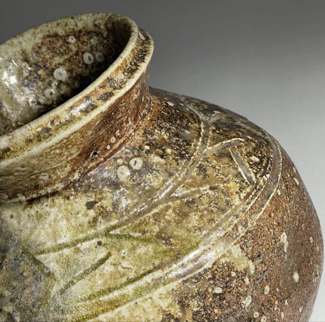 古信楽檜垣文壺 室町時代 花生け 一輪挿し
