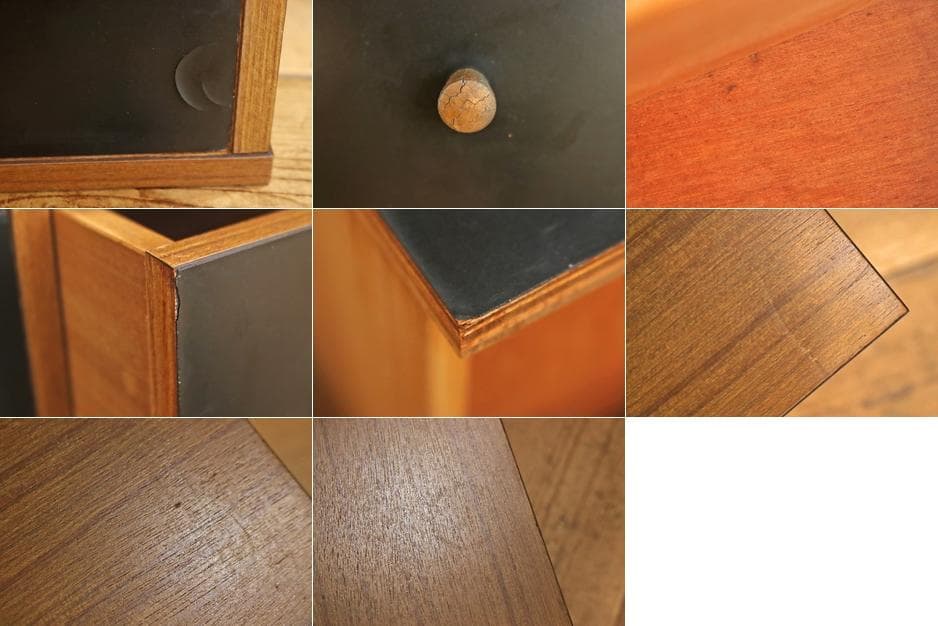 ヴィンテージ モダン 卓上 ドロワー 小物入れ 収納 ４杯 木製 メラミン化粧板