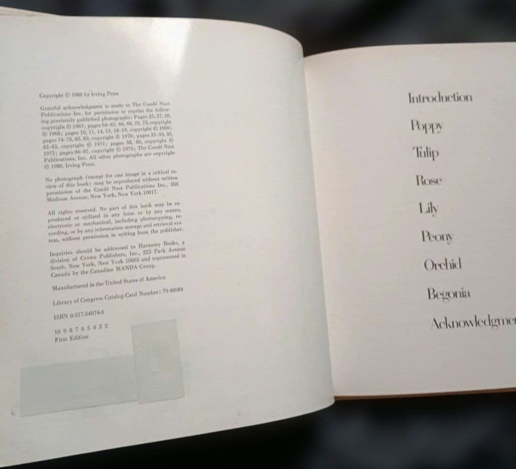 FLOWERS Irving Penn　初版 海外ライブラリー蔵書印等の難あり