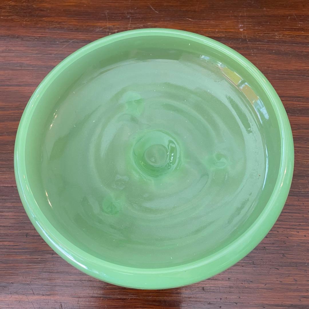 30s〜40s 翡翠ジェダイ3本脚皿　アメリカンアンティークUSAヴィンテージ