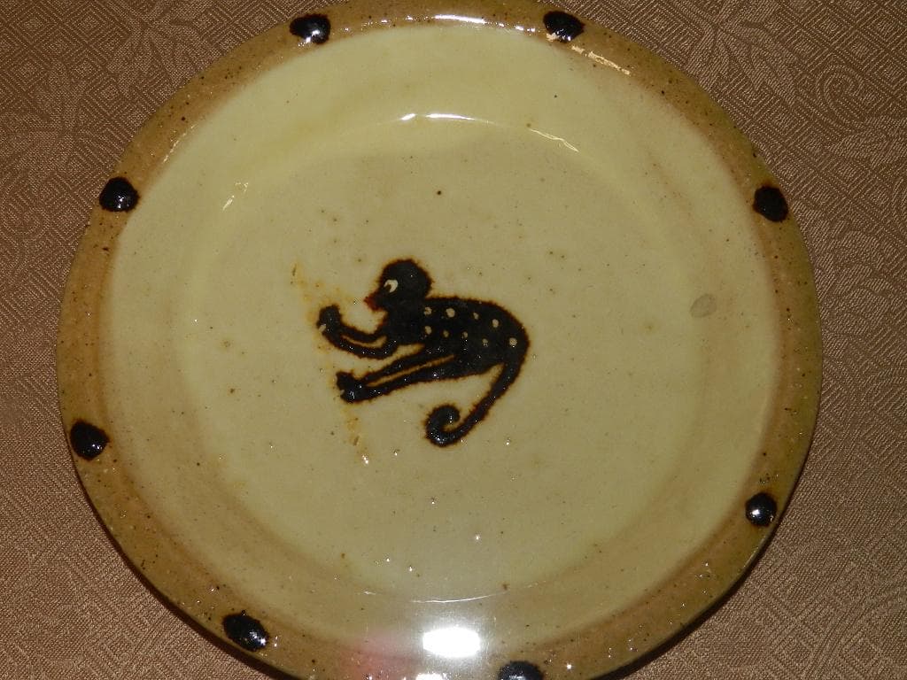 K91 人気作家 舩木研兒 陶板『 猿 』民藝 額装 壁掛 真作保証