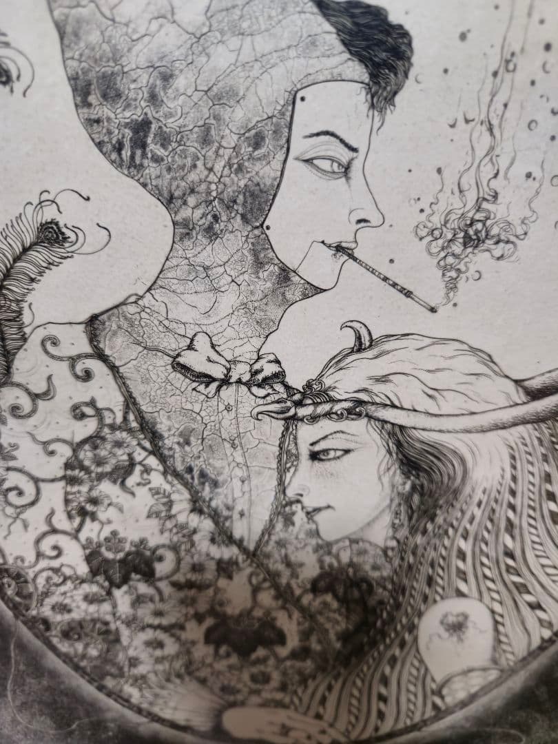 多賀新 サイン入 真作 小竹美術 江戸川乱歩